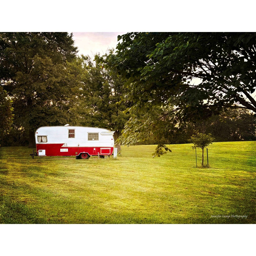 Vintage Red and White Shasta Camper Retro Americana Photography Print Art 11x14